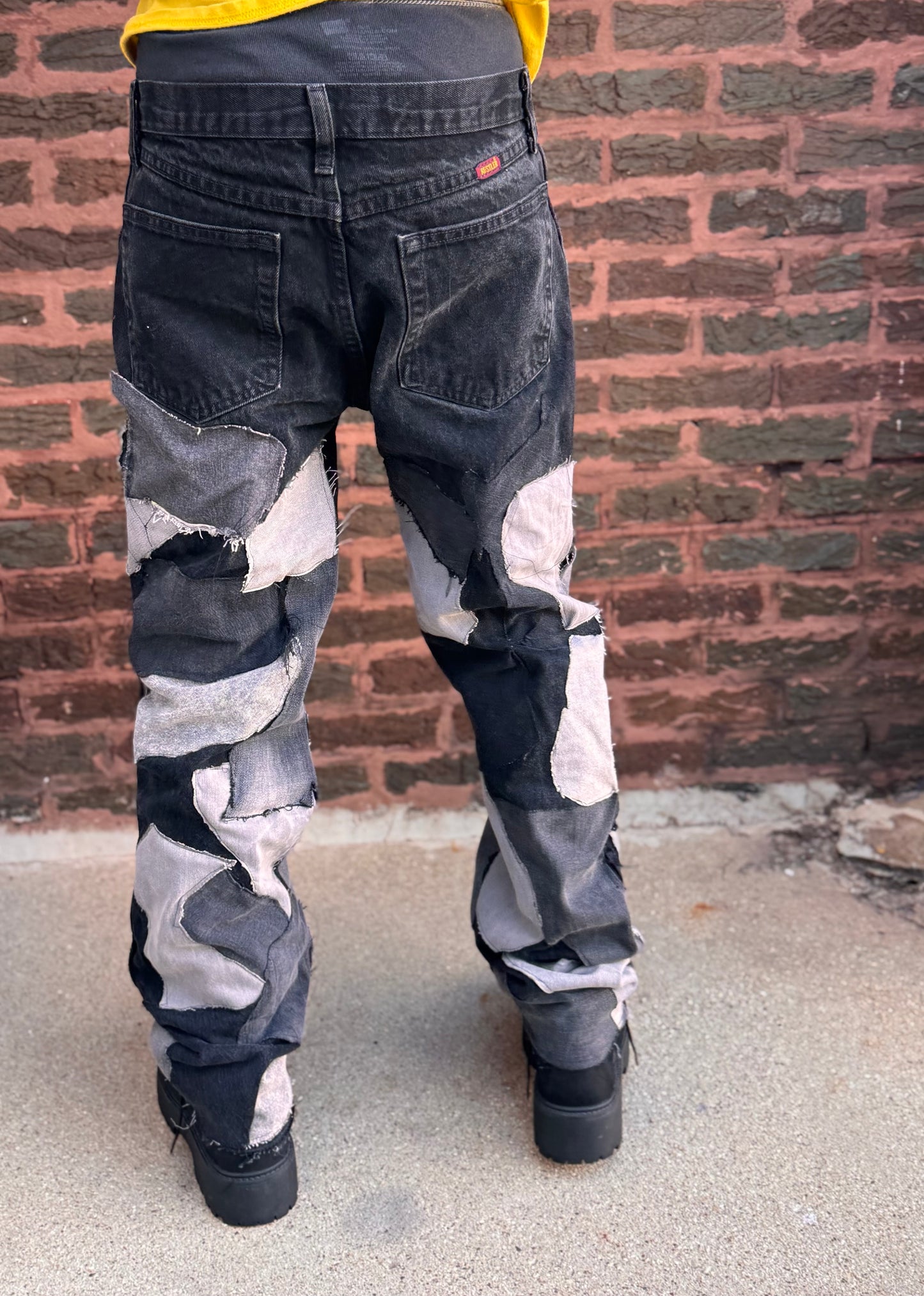 Black and Grey Abstract Jeans