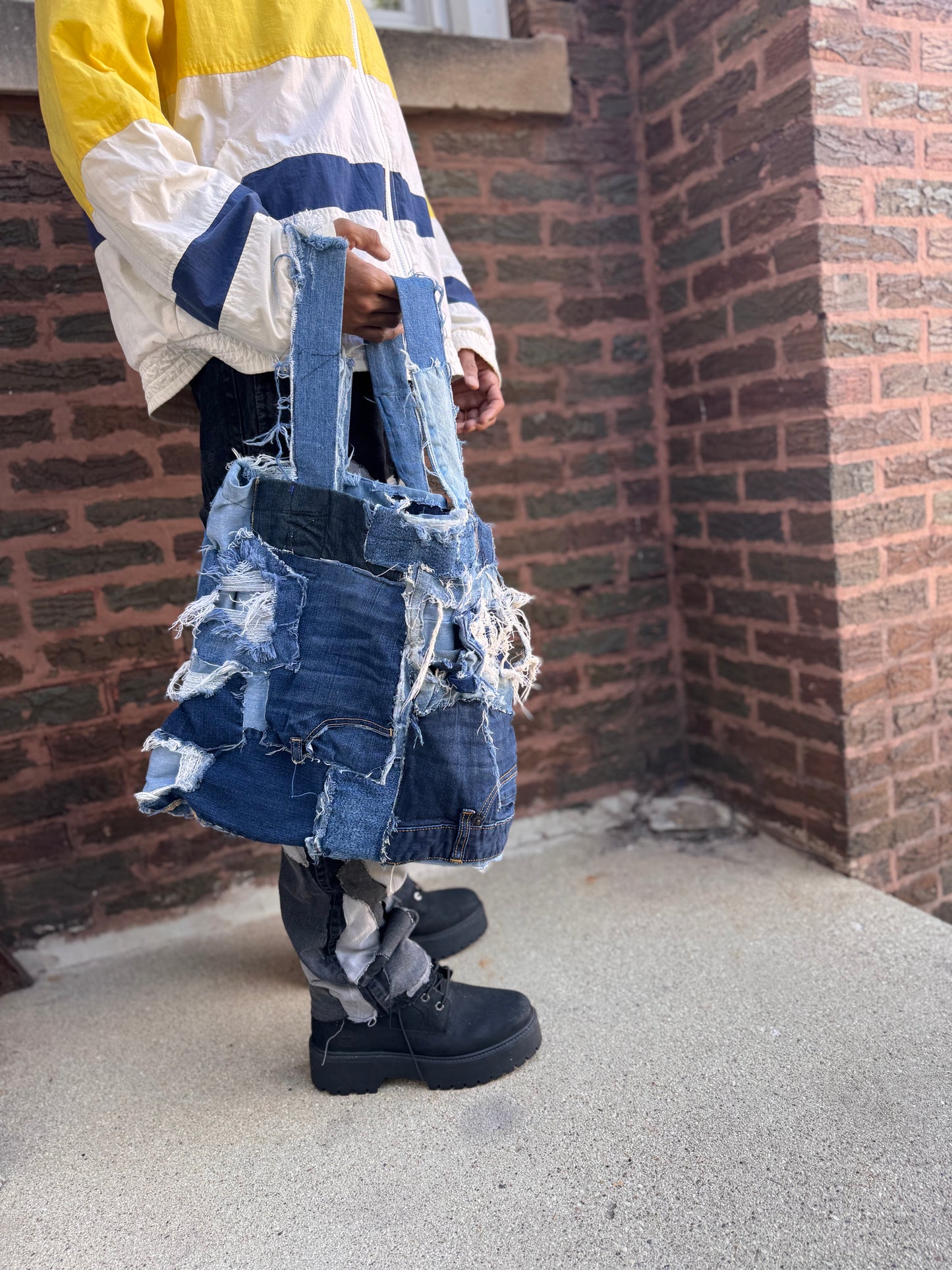 Denim Tote Distressed
