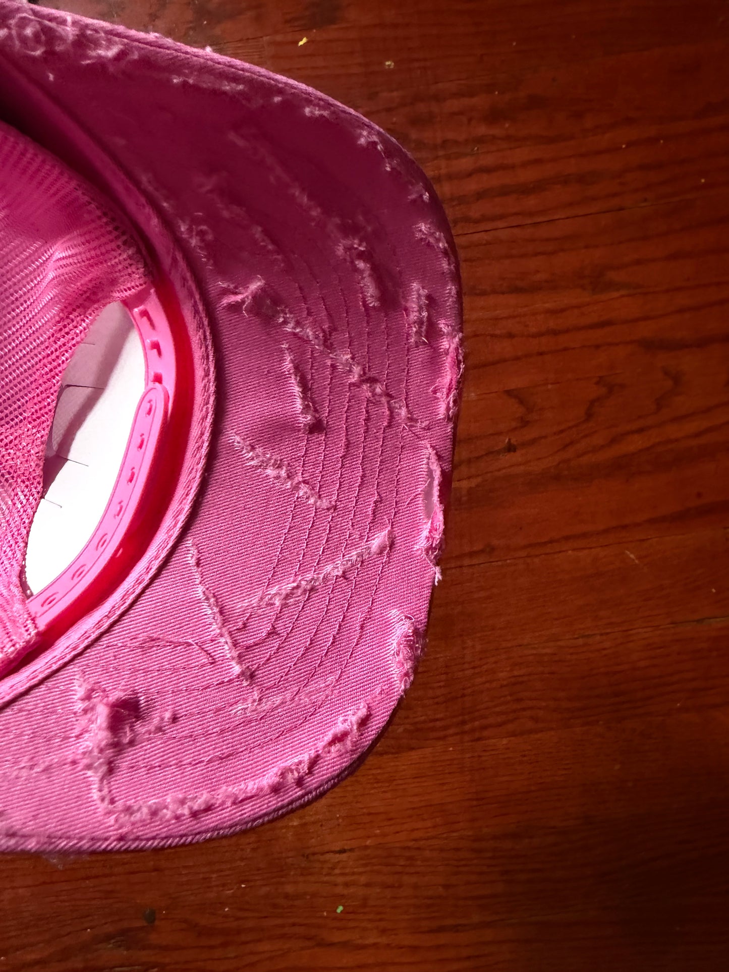 Raw Pink Distressed Trucker w Gems