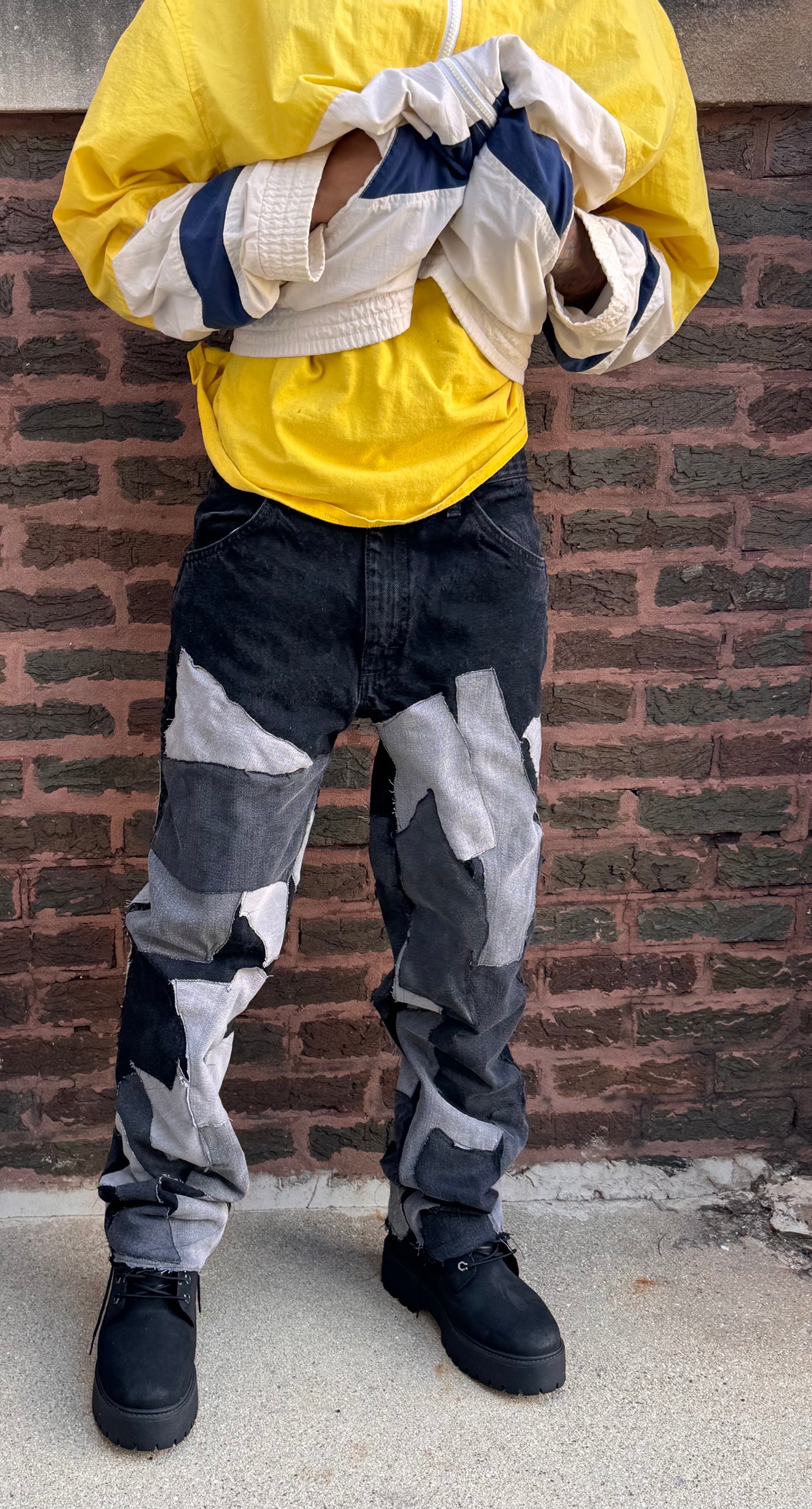 Black and Grey Abstract Jeans