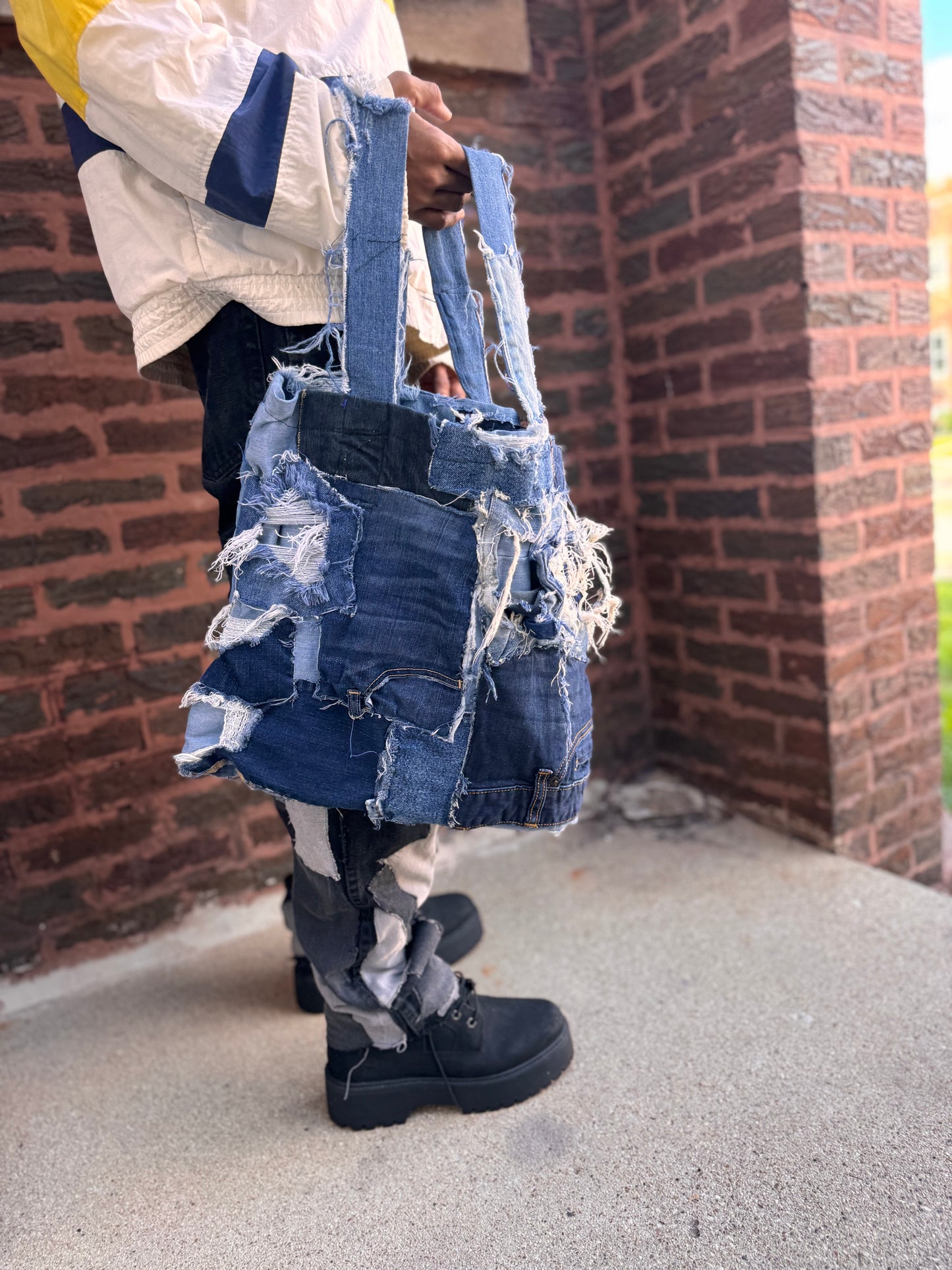 Denim Tote Distressed