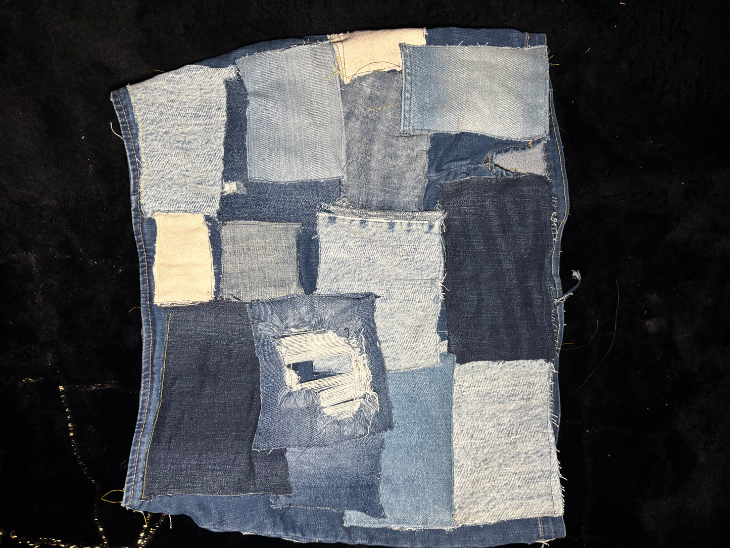 Denim Patch Mini Skirt