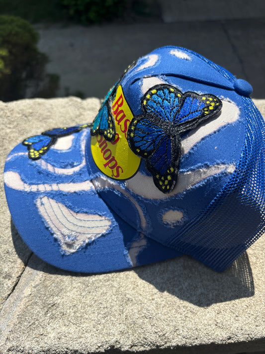 Blue Freestyle Trucker w Butterflies