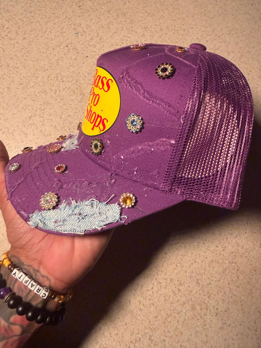 Purple Denim Trucker w Gems