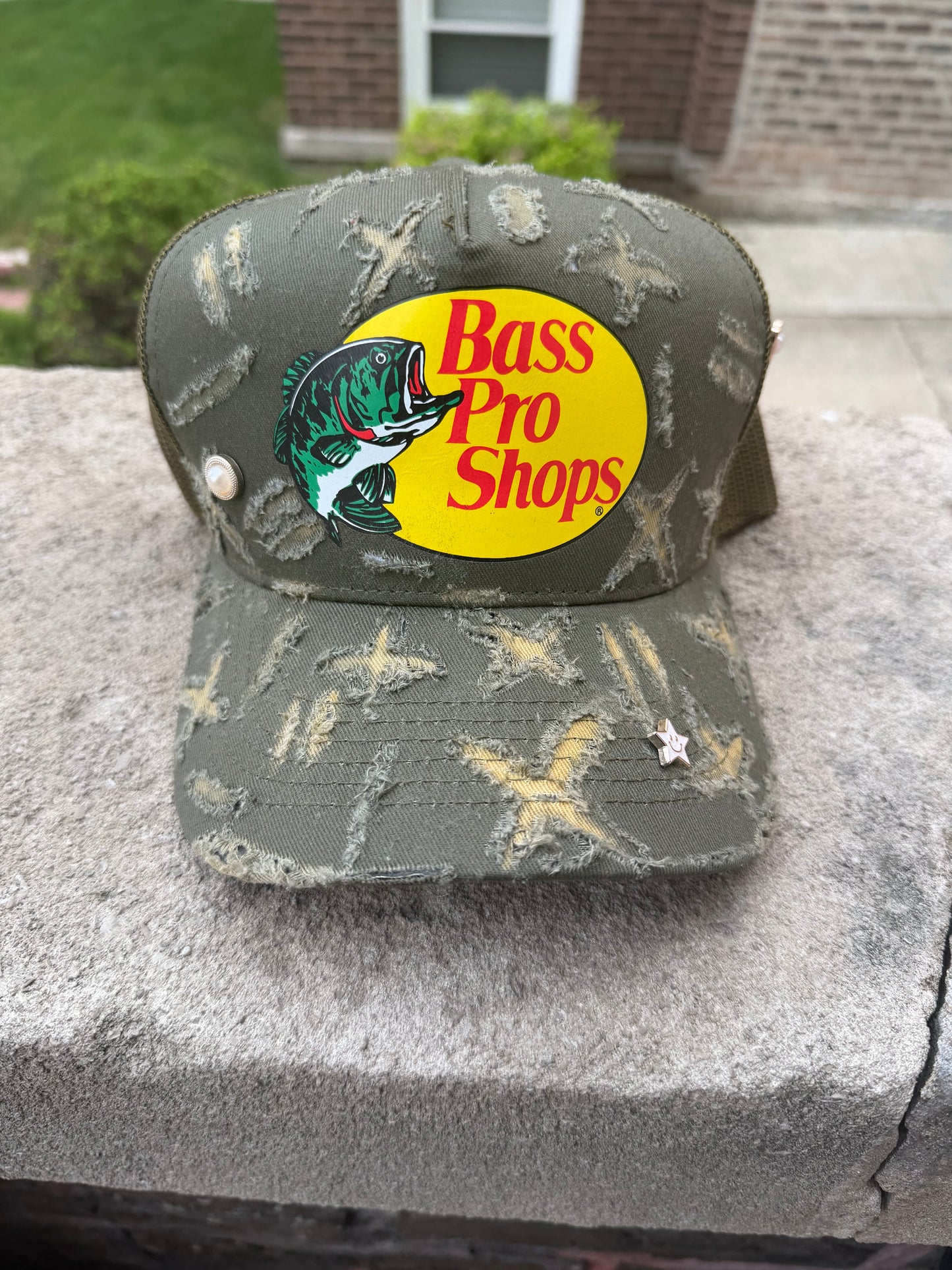 Raw Hunter Green Trucker w Gems