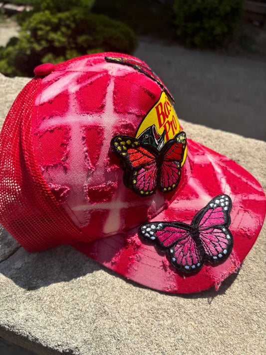 Red Freestyle Trucker w Butterflies