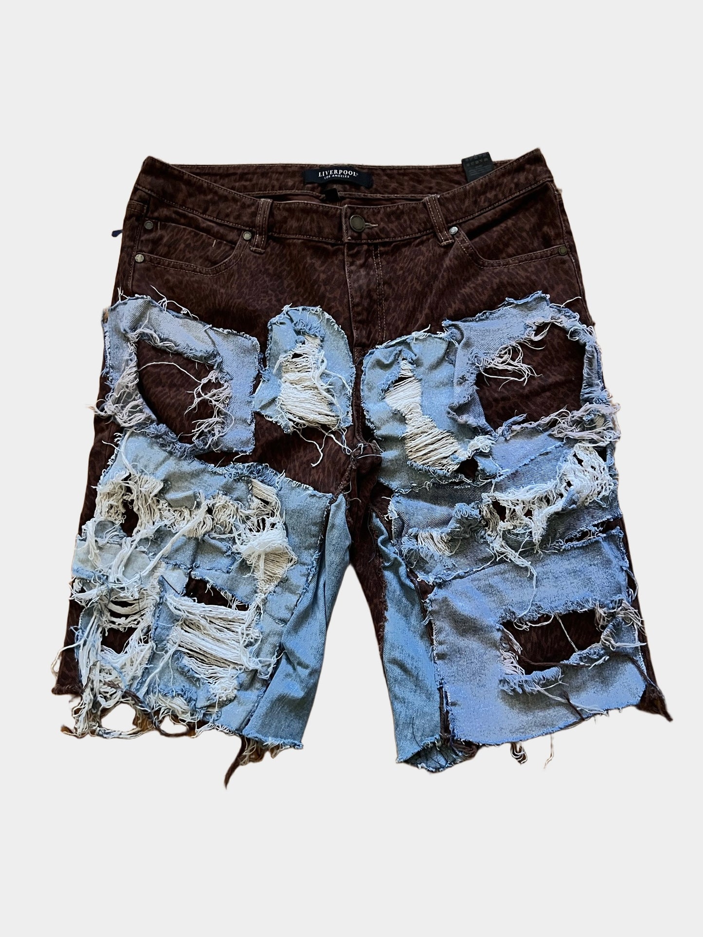 Cheetah Denim Jorts . Size 8w/29m
