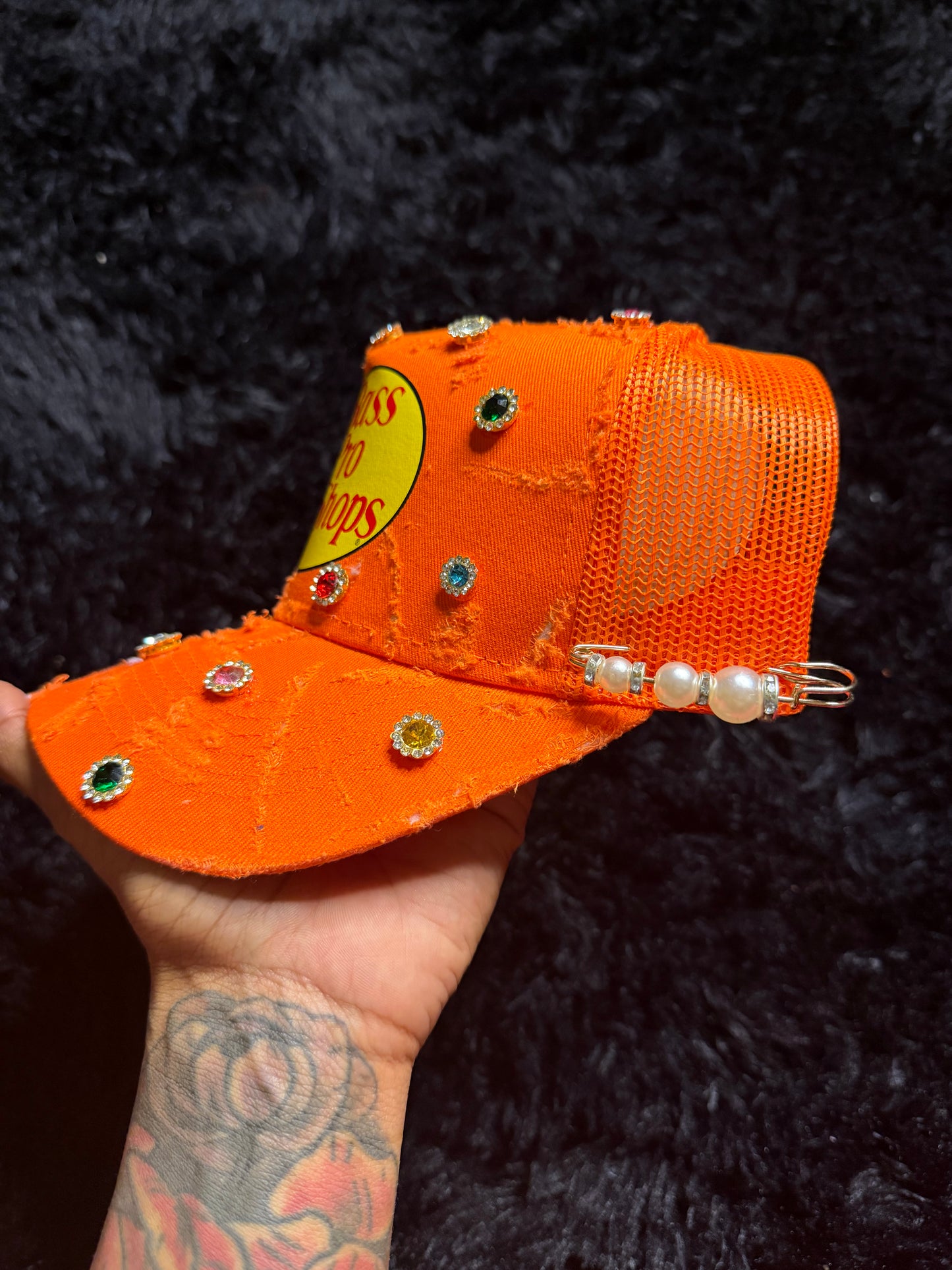 Orange Freestyle Trucker w Gems