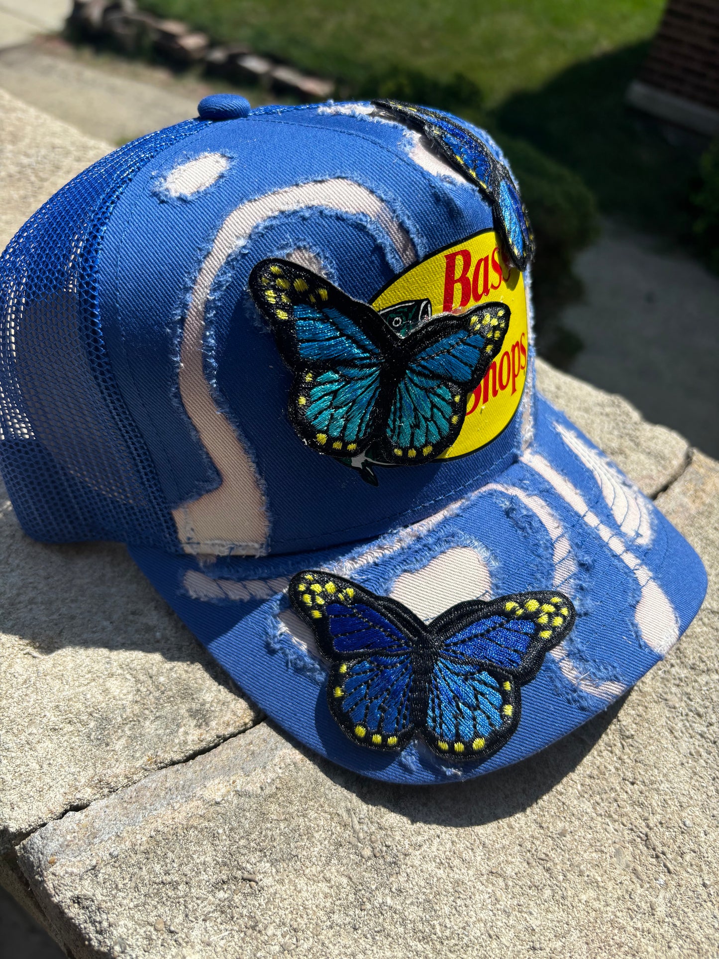 Blue Freestyle Trucker w Butterflies