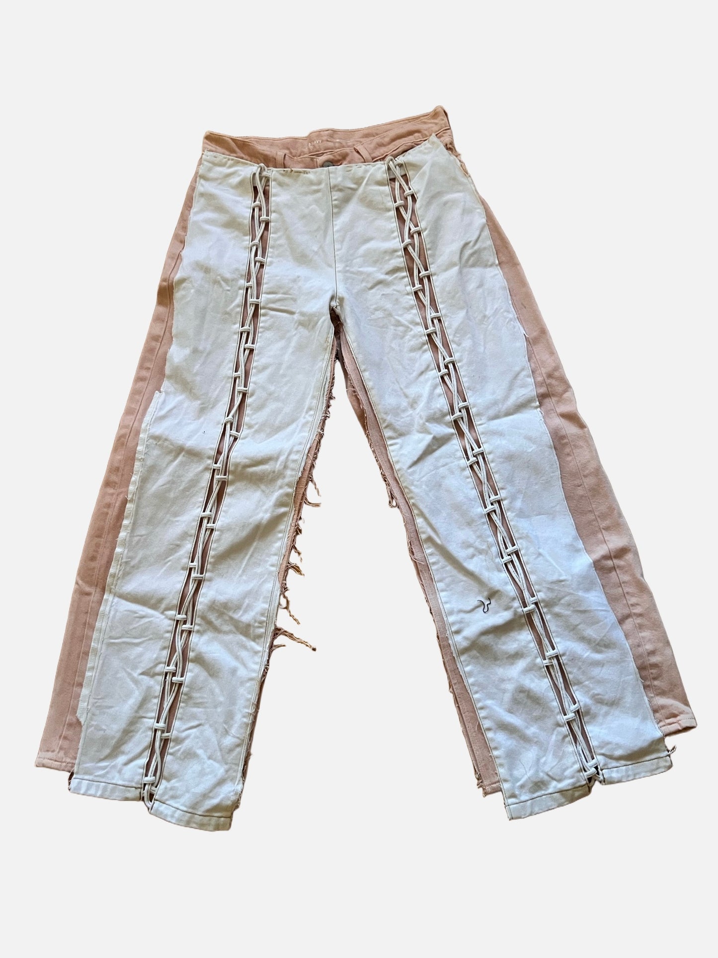 Pink And White Wide Leg Pants size 10w