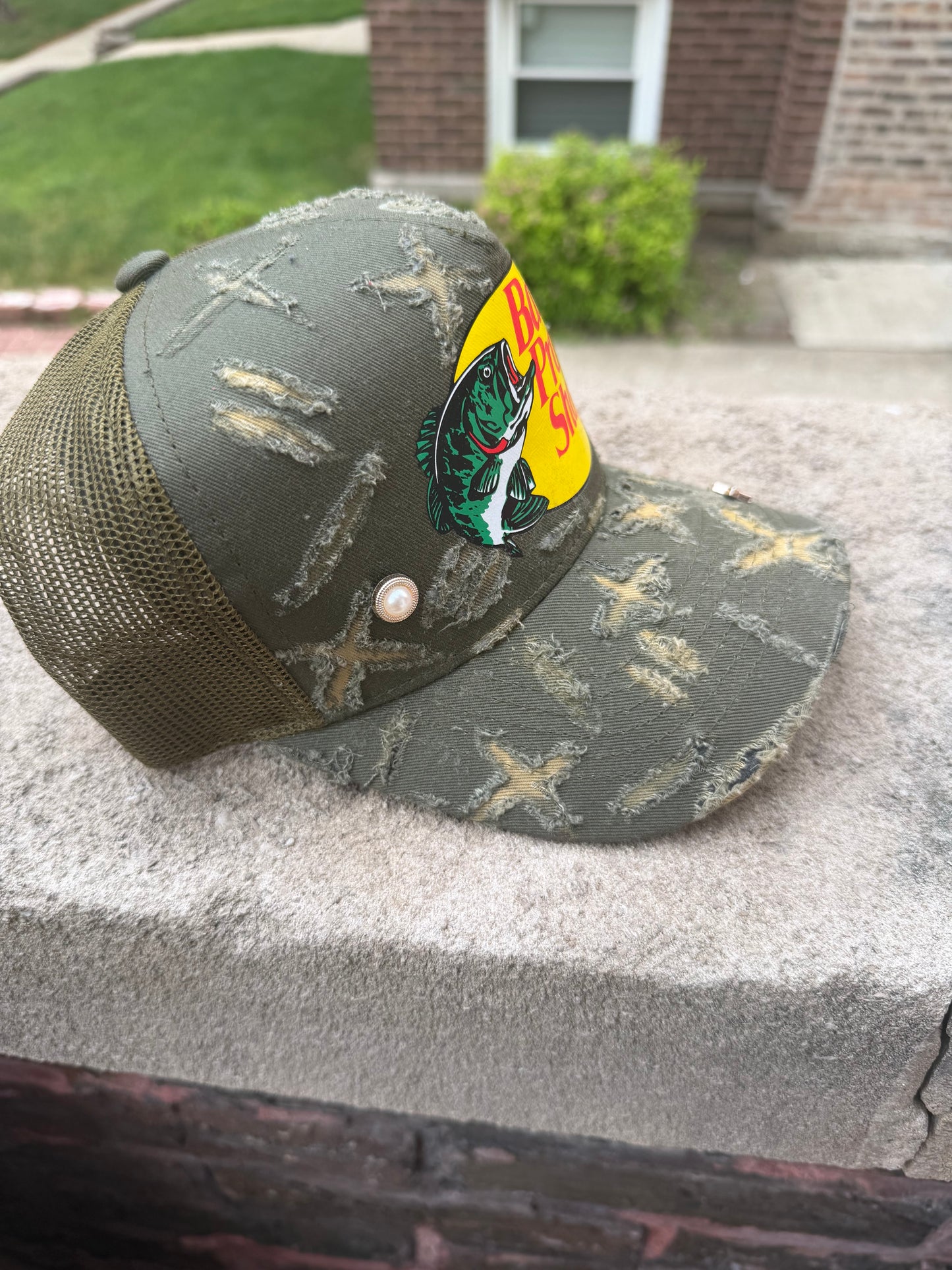 Raw Hunter Green Trucker w Gems